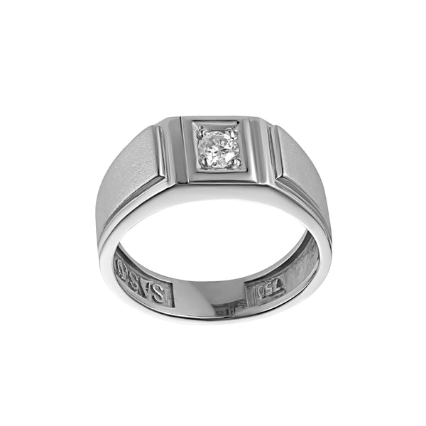 18KT White Gold Men’s Ring with Lab-Grown Diamond
