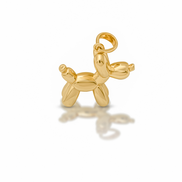 18k Yellow Gold Balloon Dog Pendant
