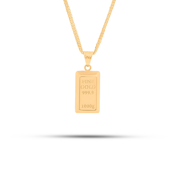 18K Yellow Gold Gold Bar Pendant