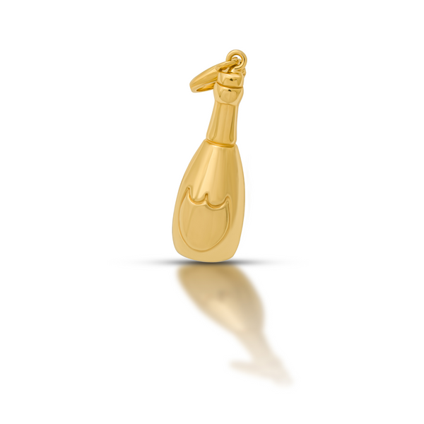 18K Gold Champagne Charm