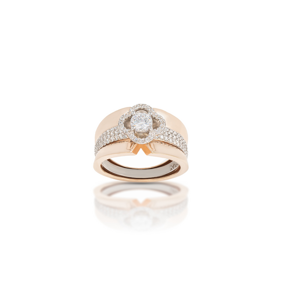 18k Rose Gold Ring with Cubic Zirconia