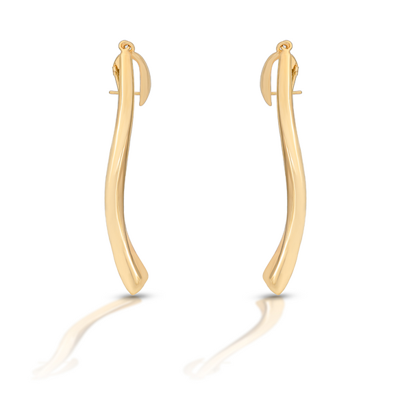 18k Gold Twisted Blade Earrings
