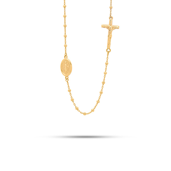 18K Gold Rosary Necklace
