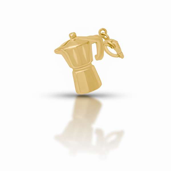 18K Gold Coffee Maker Charm