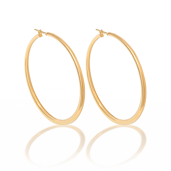 18k Gold Large Hoop Earrings