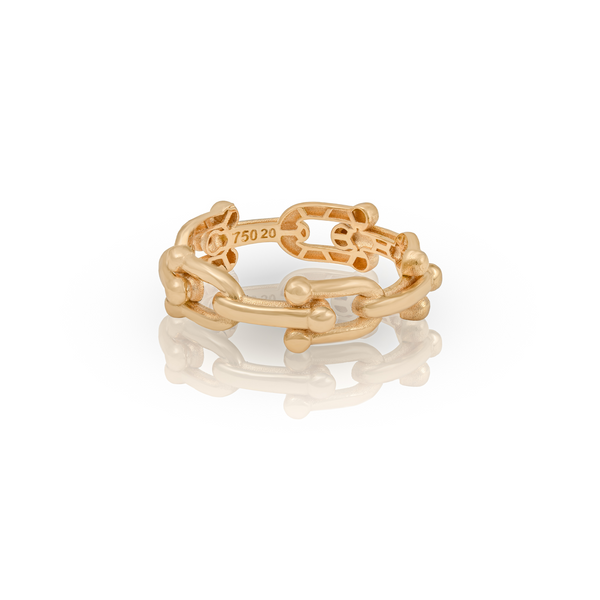 18k Gold Interlocking Link Ring