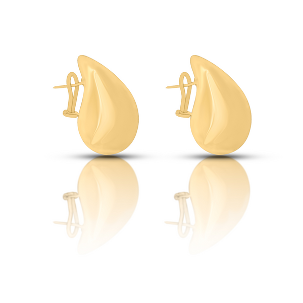 18K Yellow Gold Teardrop Earrings