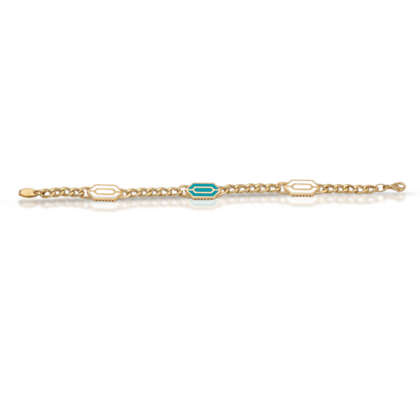 18K Gold Bracelet with Coloured Accents